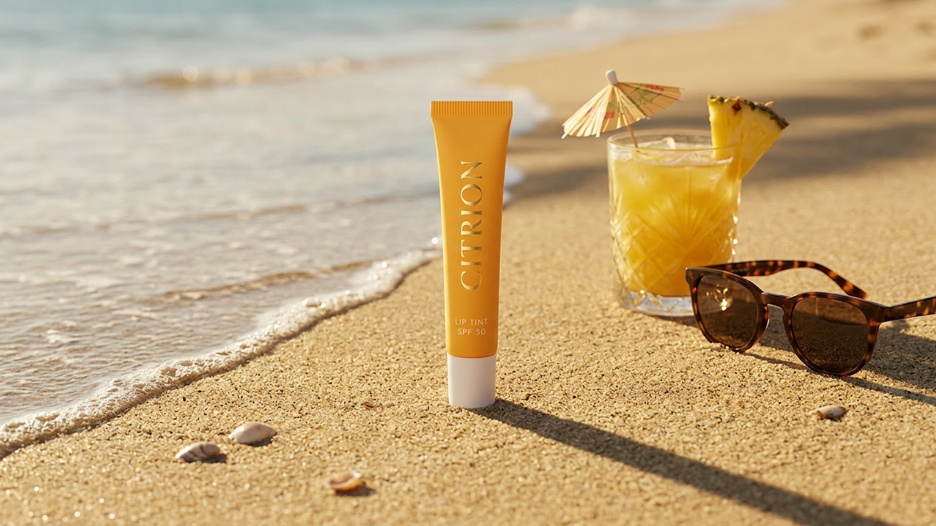 Citrion Glaze — Honey Dew, a warm nude peptide tinted lip balm