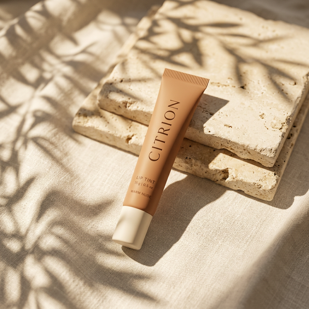 Citrion Glaze — Nude Crush, a sheer nude peptide tinted lip balm