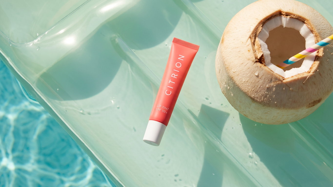 Citrion Glaze — Rose Petal, a soft pink peptide tinted lip balm